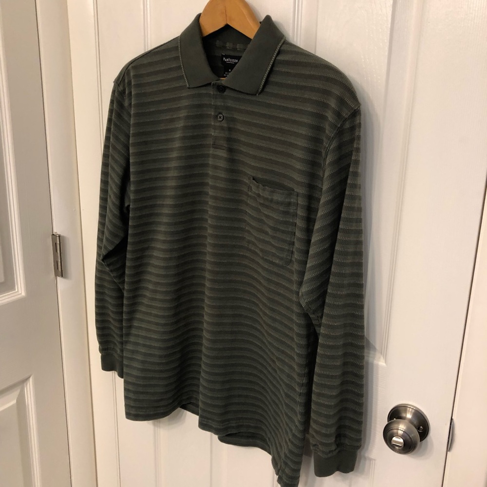 Van Heusen Long sleeve Polo shirt size Medium